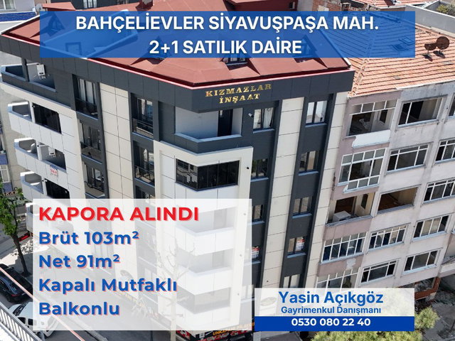 SIYAVUŞPAŞA CADDESI BOŞ SIFIR SATILIK 2+1 EBEVEYN BANYOLU DAIRE