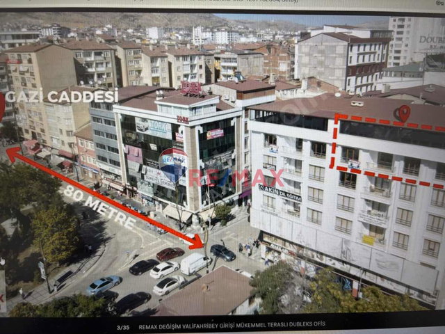 REMAX DEĞİŞİM VALİFAHRİBEY GİRİŞİ MÜKEMMEL TERASLI DUBLEKS OFİS