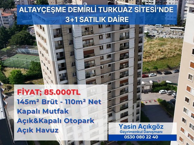 DEMİRLİ TURKUAZ SİTESİ 3+1 KİRALIK MALTEPE ALTAYÇEŞME HAVUZLU