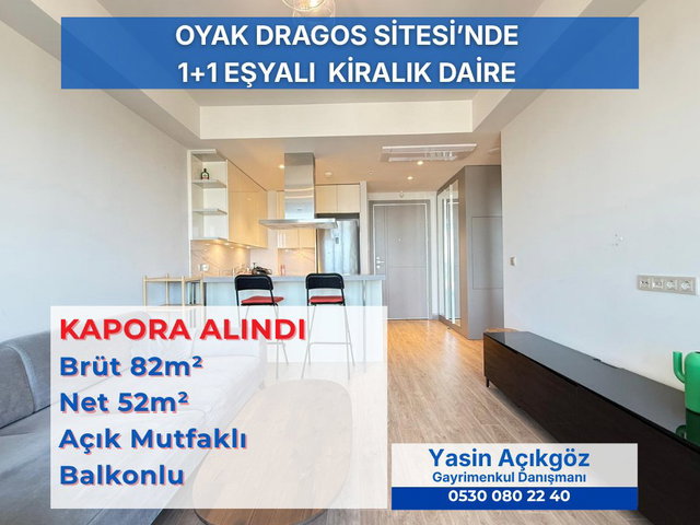 OYAK DRAGOS'TA 26.KAT DENIZ MANZARALI EŞYALI 1+1 KIRALIK DAIRE