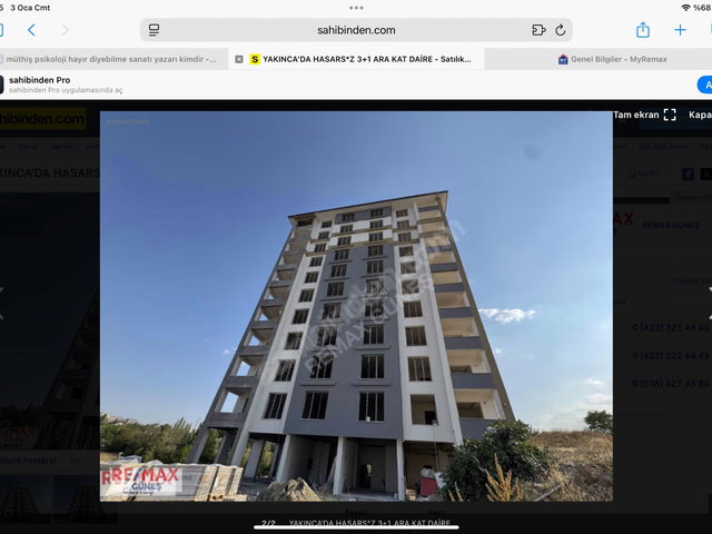 YAKINCA'DA HASARS*Z 3+1 ARA KAT DAİRE