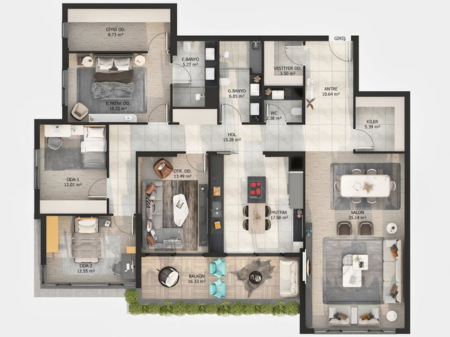 'REMAX VOGUE' KATRE ROYAL ÇAKIRLAR SİTESNDE KREDİYE UYGUN 190M²