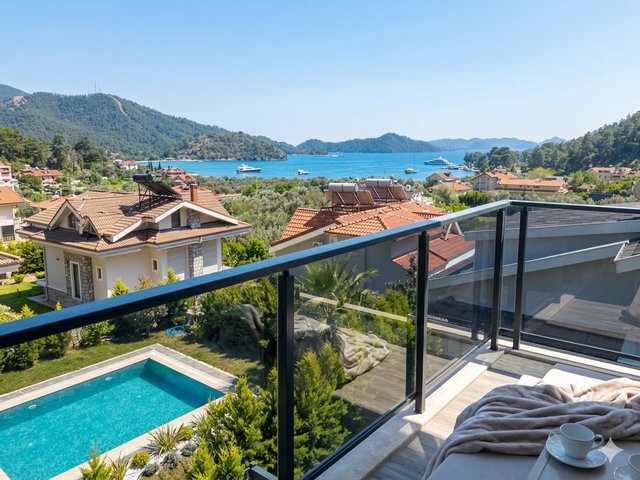 GÖCEK’TE SATILIK MUHTEŞEM 4+2 DENİZ DOĞA MANZARALI VİLLA