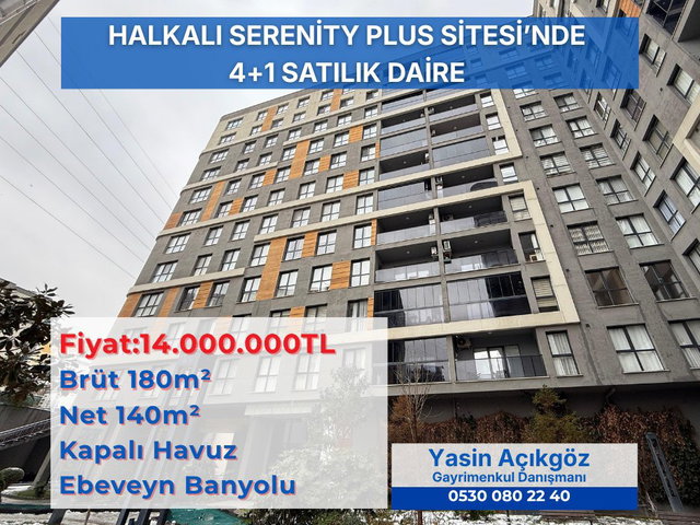 HALKALI SERENITY PLUS'TA 180M² 4+1 EBEVEYN BANYOLU SATILIK DAIRE