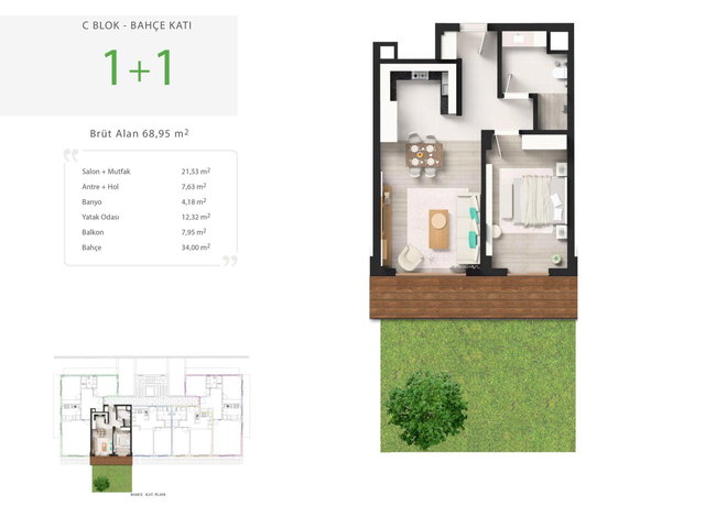 REMAX YALOVA ASUDE VADİ ÖN SIRA DA KİRALIK 1+1 BAHÇE KATI DAİRE