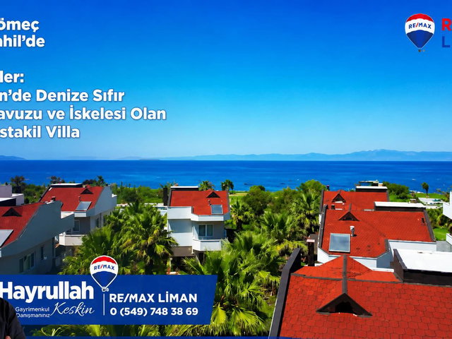GÖMEÇ SAHİLİNDE SİTE İÇİNDE MÜSTAKİL HAVUZU VE İSKELESİ OLAN 4+1 SATILIK VİLLA