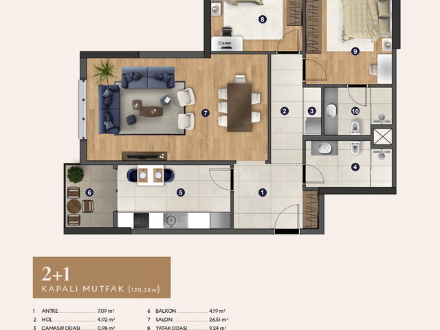 ADRES ANKARA EVLERİ KİRALIK 2+1 KAPALI MUTFAK DAİRE!!