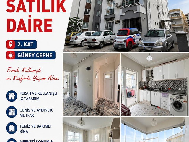 REMAX YENİ'DEN BİNEVLER SATILIK ARAKAT BALKONLU 2+1 DAİRE