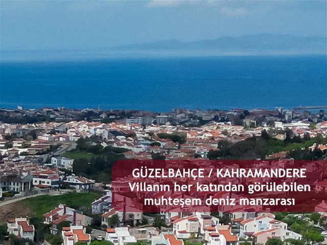 KAHRAMANDERE'DE MÜSTAKİL BAHÇELİ, DENİZ MANZARALI SİTE İÇİ VİLLA
