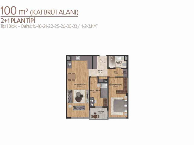 MESA KENT ETİLER DE AÇIK MUTFAKLI SATILIK 2+1 DAİRE