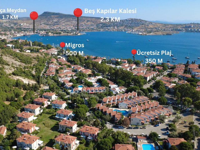 FOÇA İSMETPAŞA’DA DAĞ ÇİÇEĞİ SİTESİ’NDE EŞYALI 3+1 VİLLA | BOŞ & HEMEN TAŞINMAYA HAZIR