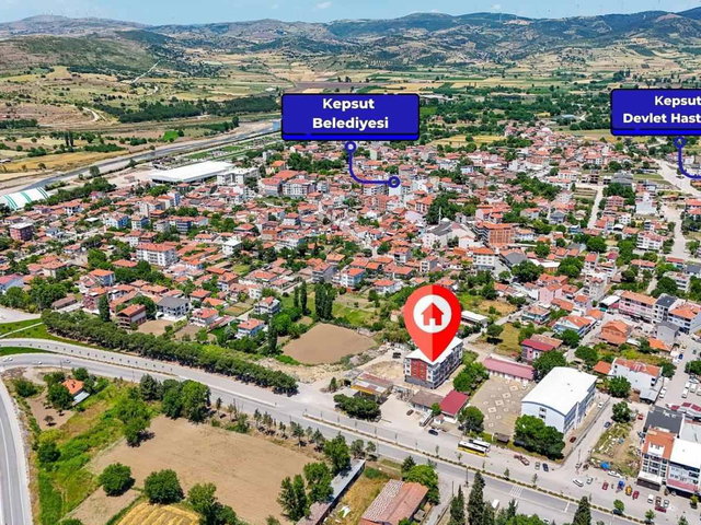 KEPSUT MERKEZ'DE YATIRIMLIK 2027 TESLIM HAVUZLU SITEDE 1+1 DAIRE