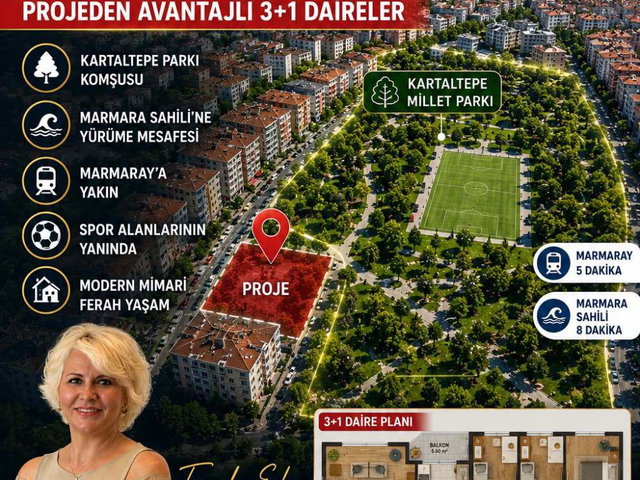 BAKIRKÖY KARTALTEPEDE SATILIK SIFIR 3+1 | PARK MANZARALI