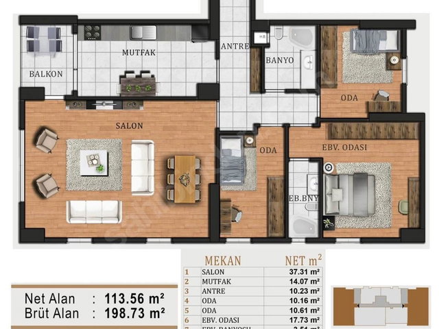 KARTAL YAYLAPARK EVLERİNDE SATILIK 3+1 DAİRE