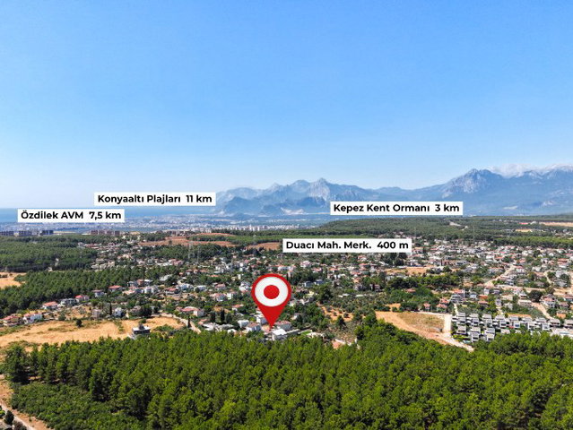 ANTALYA DUACI’DA DOĞA İLE İÇ İÇE YAPI KAYITLI 616 M² BAHÇELI MÜSTAKIL EV