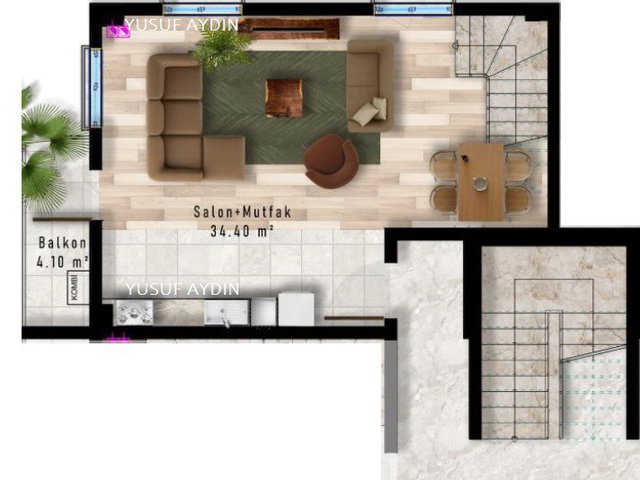 SİTE İÇİNDE SIFIR 2+1 ÇATI DUBLEKS DAİRE | BALKON + TERAS
