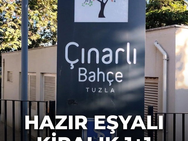 REMAX SARAYDAN TUZLA ÇINARLI BAHÇE'DE 1+1 HAZIR TAM EŞYALI KİRALIK DAİRE