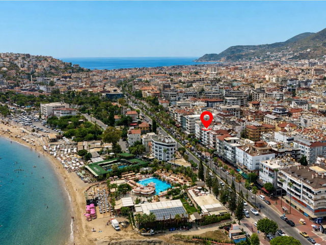 ALANYA MERKEZDE DENİZE SIFIR, KALE-DENİZ MANZARALI SATILIK DAİRE