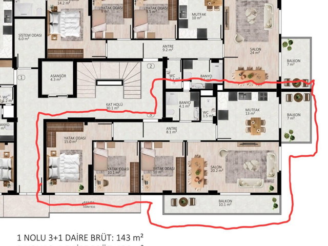 REMAX MYRA GENİŞ BAHÇELİ SATILIK 3+1 DÜZ DAİRE
