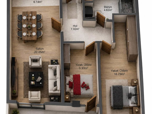 NK KÜÇÜKYALI MERKEZ 2.KAT BALKONLU 2+1 109M² SATILIK FIRSAT DAİRE