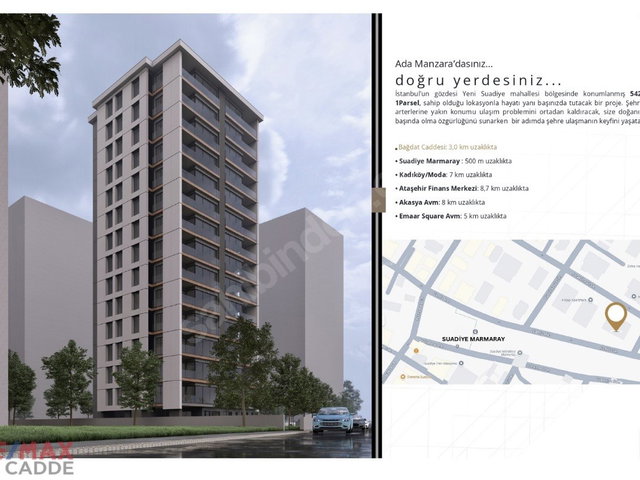 SUADİYEDE MODERN MİMARİ | 3+1 | 107 M² NET | DENİZ MANZARALI