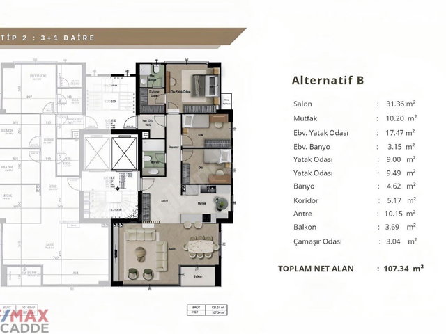 SUADİYEDE MODERN MİMARİ | 3+1 | 107 M² NET | DENİZ MANZARALI