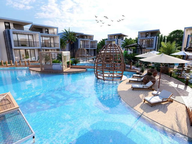 LAPTA'DA SALONDAN HAVUZA GİREBİLECEĞİNİZ 48M2 TERASLI VİLLALAR