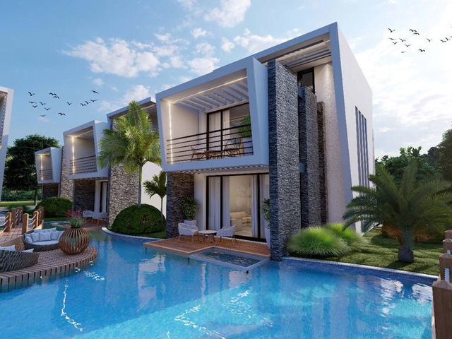 LAPTA'DA SALONDAN HAVUZA GİREBİLECEĞİNİZ 48M2 TERASLI VİLLALAR