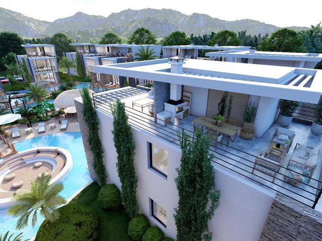 LAPTA'DA SALONDAN HAVUZA GİREBİLECEĞİNİZ 48M2 TERASLI VİLLALAR