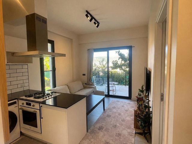BODRUM BARDAKÇI DA KİRALIK  1+1 BAHÇE KATI  DAİRE