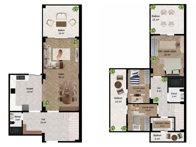 MAŞUKİYE'DE ÖZEL HAVUZLU, 150 M² BAHÇELİ 3+1 LÜKS VİLLA