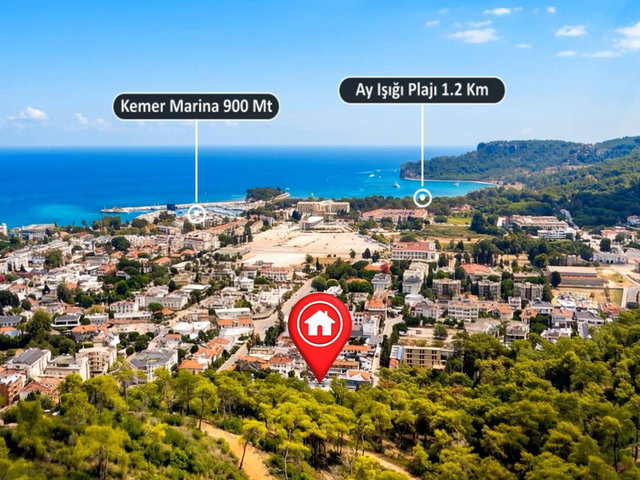 KEMER MERKEZ’DE ORMAN VE DENIZ MANZARALI HAVUZLU 6+1 MÜSTAKIL VILLA