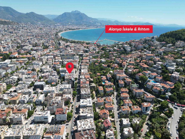 ALANYA MERKEZDE BAHÇE KULLANIMLI 2+1 EŞYALI SATILIK DAIRE