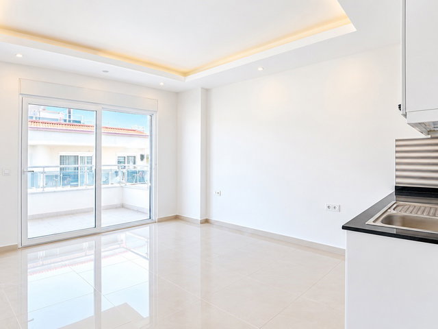 ALANYA CİKCİLLİ CASPIAN RESIDENCE’DA KİRALIK 1+0  EŞYASIZ STÜDYO  DAİRE