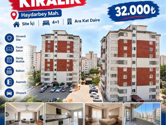 REMAX YENİ'DEN HAYDARBEY'DE KİRALIK SİTE İÇİ 4+1 DAİRE