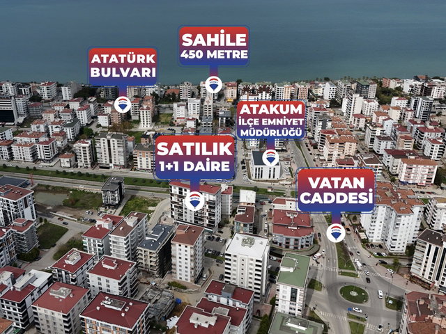 ATAKUM YENİ MAHALLE TRAMVAYA CEPHE EŞYALI 1+1