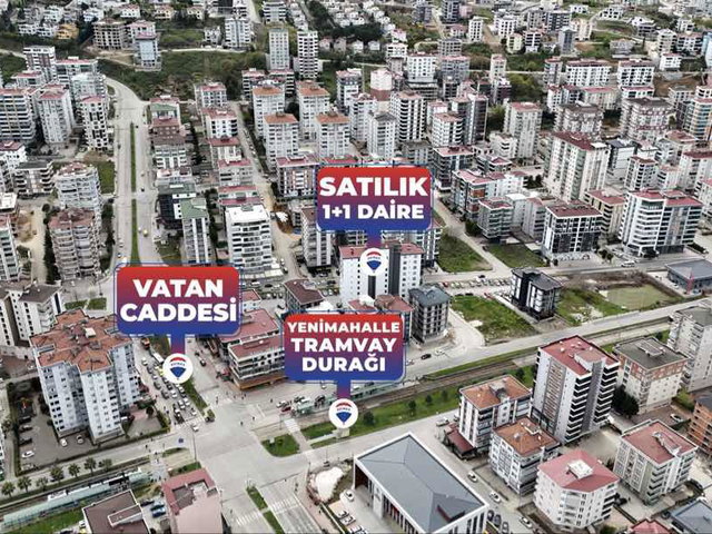 ATAKUM YENİ MAHALLE TRAMVAYA CEPHE EŞYALI 1+1