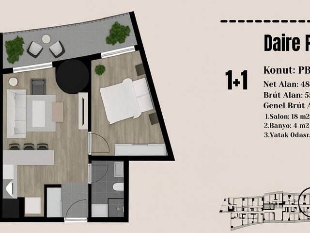 POINT RESIDENCE | 29. KAT | KIRALIK 1+1 DAIRE
