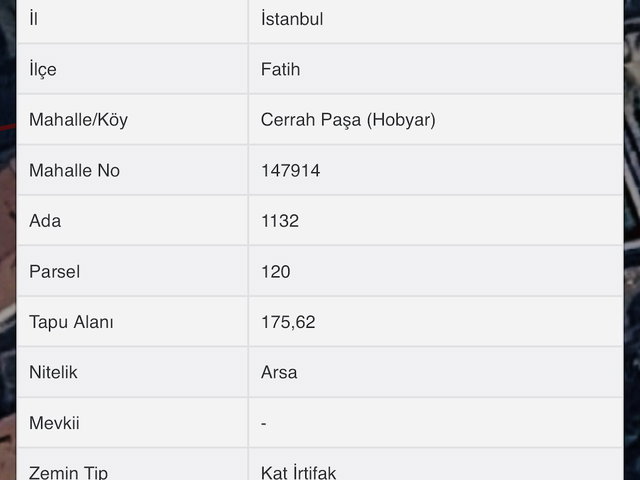 FATİH CERRAHPAŞA YÜKSEK ARSA PAYI YATIRIMLIK 2+1 70 M2 DAİRE