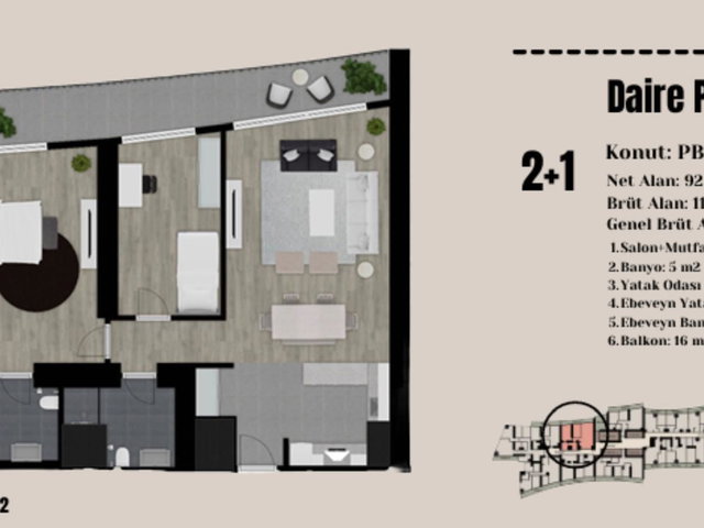 POINT RESIDENCE | 2+1 KIRALIK DAIRE