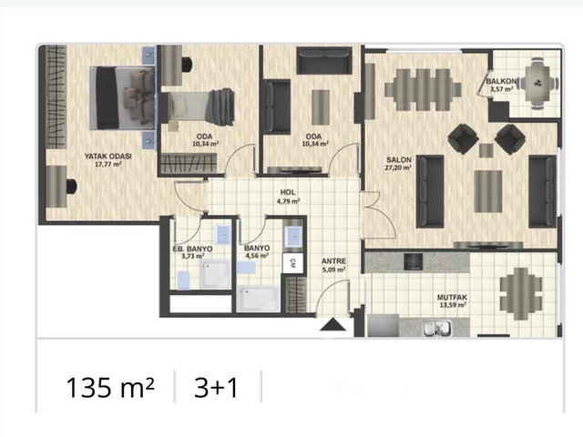 ALTAYÇEŞME EVİNPARK SİTESİNDE PEYZAJ MANZARALI 3+1 SATILIK DAİRE