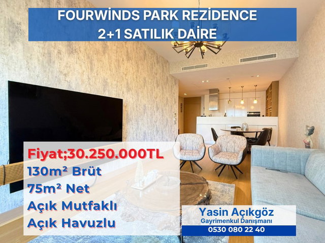 FOUR WİNDS PARK RESİDENCE 2+1 SATILIK EBEVEYN BANYOLU GENİŞ