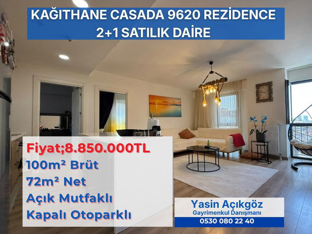 CASADA 9620 RESİDENCE GENİŞ 2+1 100M² SATILIK KAPALI OTOPARKLI