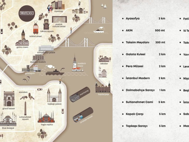 TAKSIM 360 RESIDENCE'TA LÜKS EŞYALI, TAŞINMAYA HAZIR 2+1 SATILIK DAIRE (386 PARSEL)