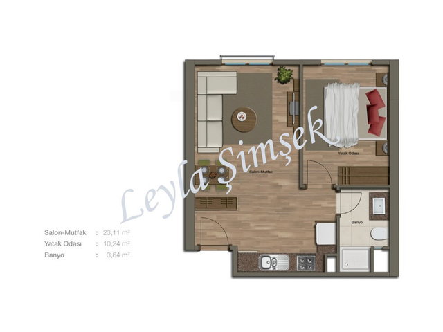 SUR YAPI METROGARDEN UZMANI LEYLA ŞİMŞEK BOŞ 1+1 55M² SURYAPI