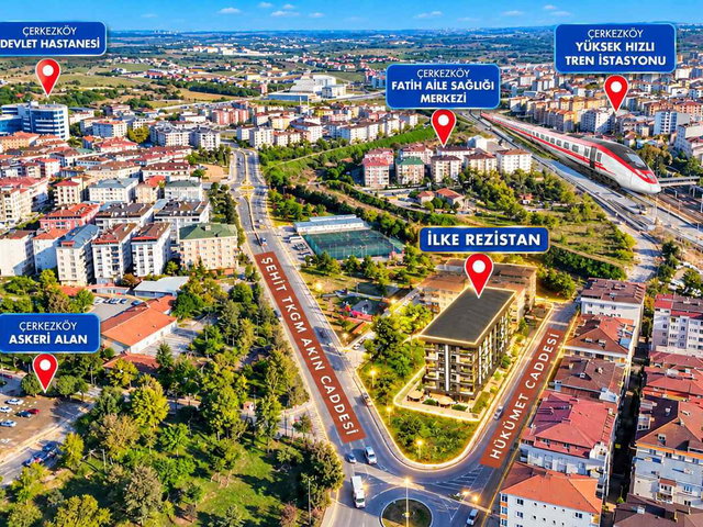 RE/MAX LAND’DEN ÇERKEZKÖY’DE HIZLI TREN YANI SIFIR 1+1 REZİDANS DAİRE