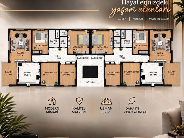 REMAX DEM'DEN DEMİRKENT’TE İNŞA HALİNDE 4+1 EN ÜST KAT | 174M² BRÜT | YERDEN ISITMA | 3 CEPHE
