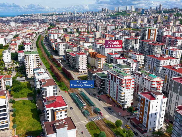 HÜSEYIN BOYLU'DAN TRAMVAY DURAĞINA YAKIN KIRALIK 3+1 DAIRE