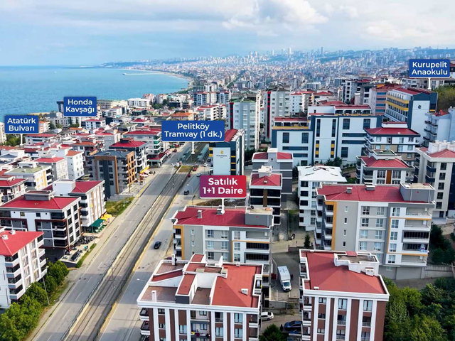 HÜSEYIN BOYLU'DAN TRAMVAYA CEPHE SATILIK EŞYALI 1+1 DAIRE