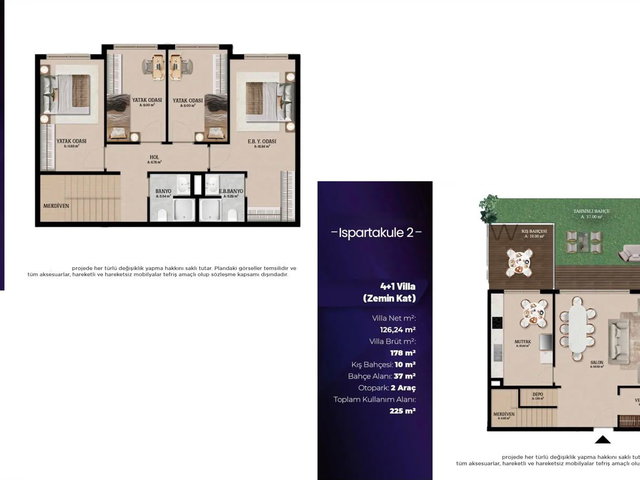 FUZUL TOPRAKTAN ISPARTAKULE 2 PROJESİNDE DEVREN SATILIK 4+1 VİLLA